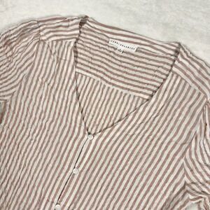 Jane + Delancey Striped Tie-Front‎ Top Short Sleeve Blouse Casual Size S